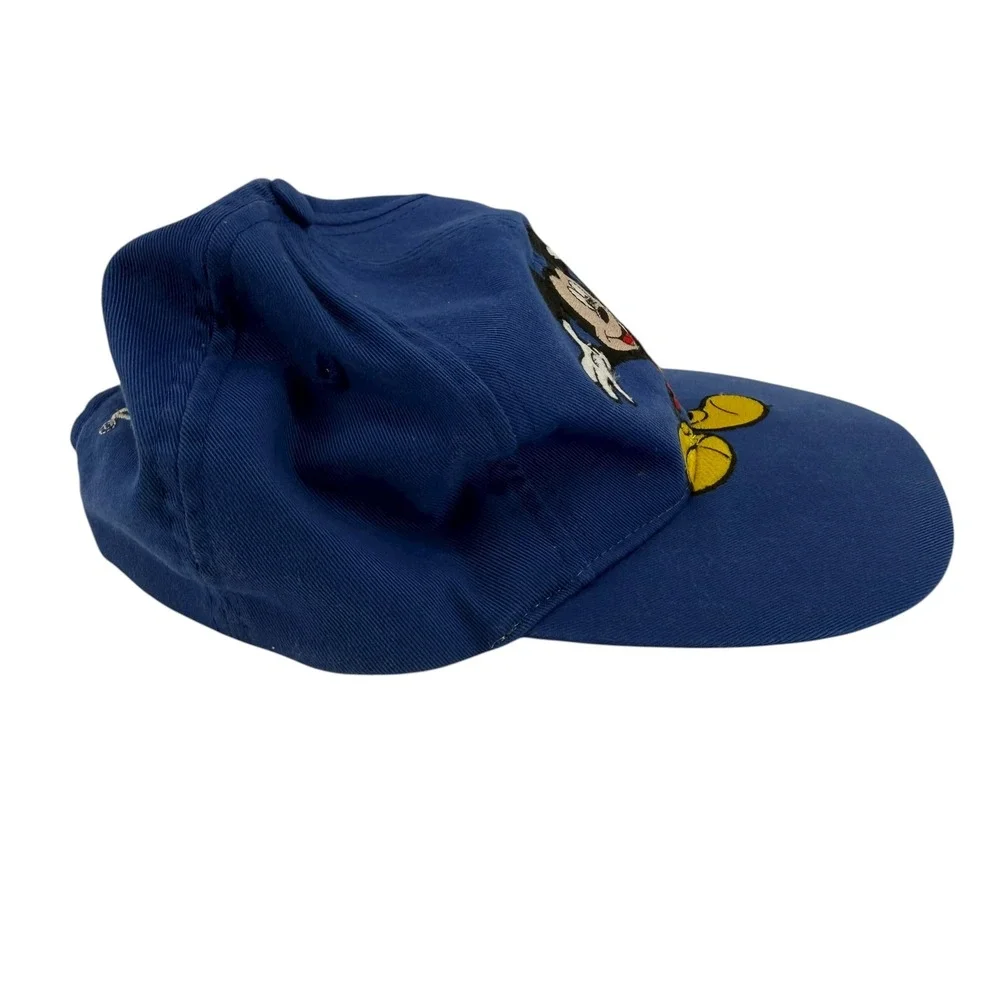 Vintage Walt Disney World Mickey‎ Mouse Embroidered Blue Snapback Hat Adult O/S